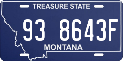 MT license plate 938643F