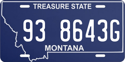 MT license plate 938643G
