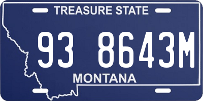 MT license plate 938643M
