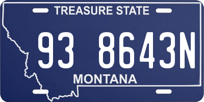 MT license plate 938643N