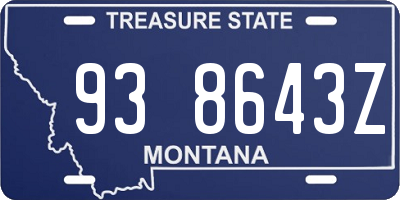 MT license plate 938643Z