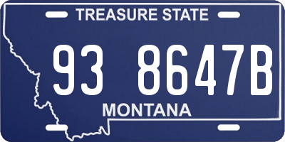 MT license plate 938647B
