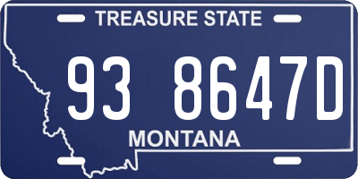 MT license plate 938647D