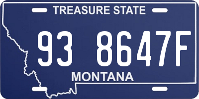 MT license plate 938647F