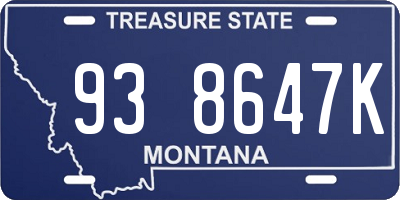 MT license plate 938647K