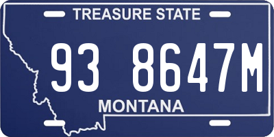 MT license plate 938647M