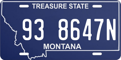 MT license plate 938647N