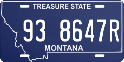 MT license plate 938647R