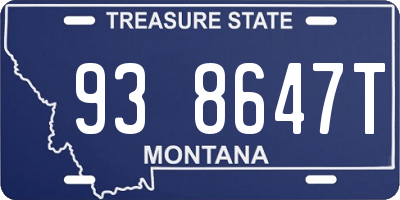 MT license plate 938647T