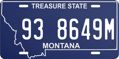 MT license plate 938649M