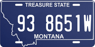 MT license plate 938651W
