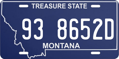 MT license plate 938652D