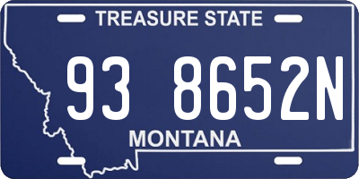MT license plate 938652N