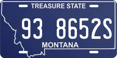 MT license plate 938652S