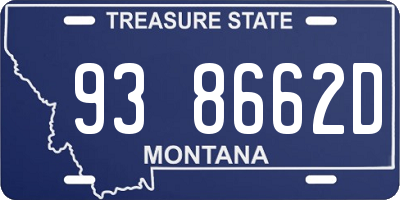 MT license plate 938662D