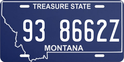MT license plate 938662Z