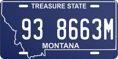 MT license plate 938663M
