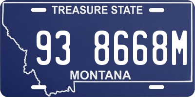 MT license plate 938668M