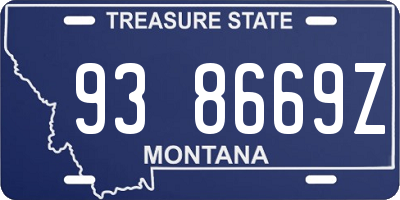 MT license plate 938669Z