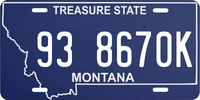 MT license plate 938670K
