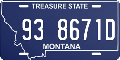 MT license plate 938671D