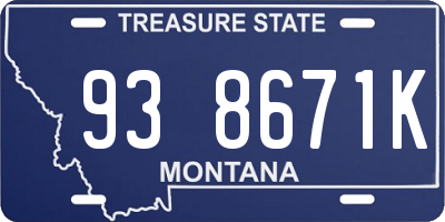 MT license plate 938671K