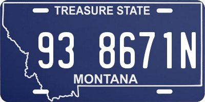 MT license plate 938671N