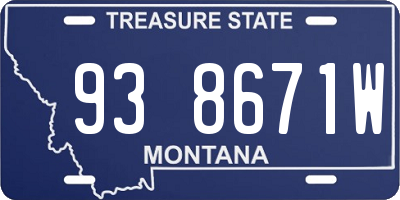 MT license plate 938671W