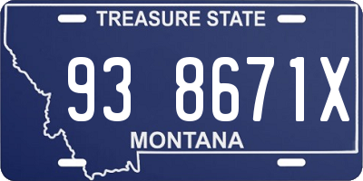 MT license plate 938671X