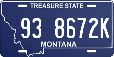 MT license plate 938672K