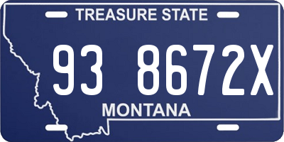 MT license plate 938672X