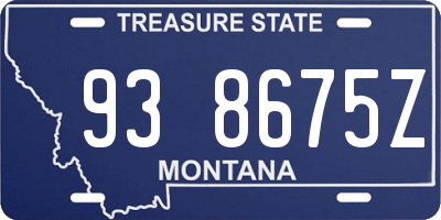MT license plate 938675Z