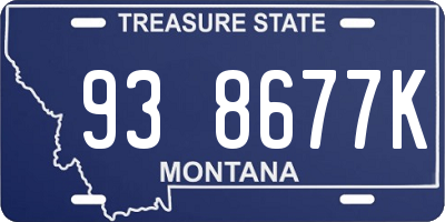 MT license plate 938677K