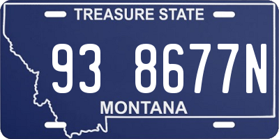 MT license plate 938677N