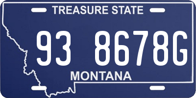 MT license plate 938678G