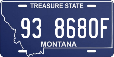 MT license plate 938680F