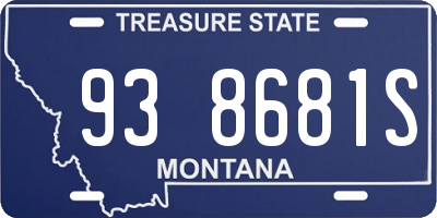 MT license plate 938681S