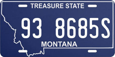 MT license plate 938685S