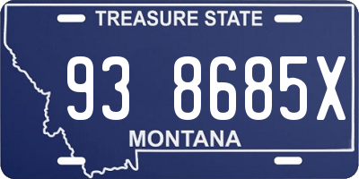 MT license plate 938685X