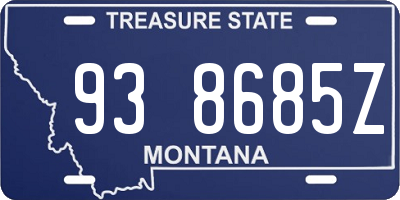 MT license plate 938685Z