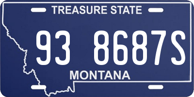 MT license plate 938687S