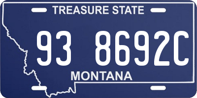 MT license plate 938692C