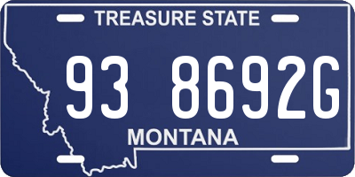 MT license plate 938692G