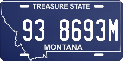 MT license plate 938693M