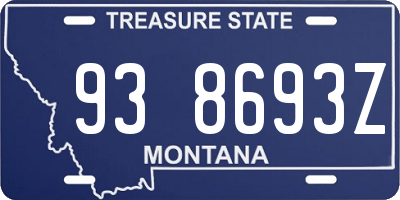 MT license plate 938693Z