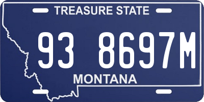 MT license plate 938697M