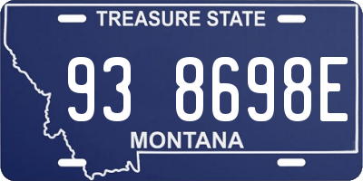 MT license plate 938698E