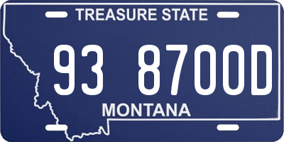 MT license plate 938700D