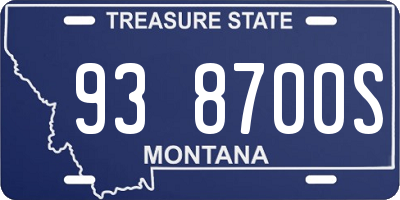 MT license plate 938700S