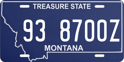 MT license plate 938700Z